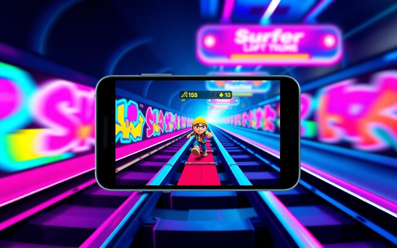 Subway Surfers — mockup telefonu z grą